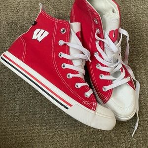 Wisconsin Badgers high top sneakers